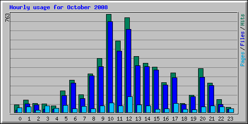 Hourly usage for October 2008